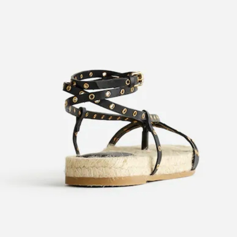 MADEWELL The Mira Espadrille Thong Sandal True Black Size 10 - Picture 3 of 14